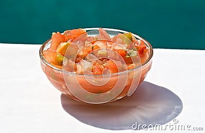 Bowl of Fresh Salsa Stock Photo