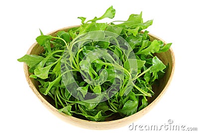 A Bowl of Fresh Watercress Stock Photo