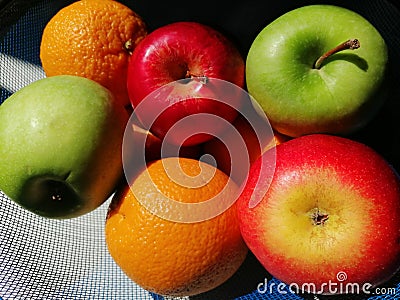 Bowl of fruits in colors Stock Photo