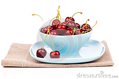 Bowl full of cherries Stock Photo