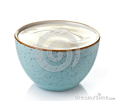 Bowl of greek yogurt Stock Photo