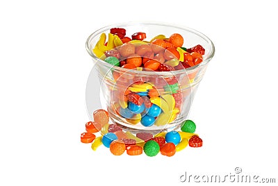 Bowl of hard fruit candy Stock Photo