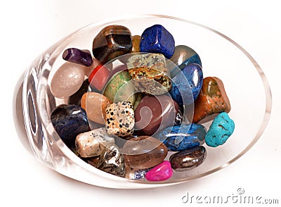 Bowl Healing Crystals Gemstones Stock Photo