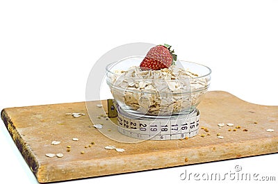 Bowl Of Healthy Oat Meal Stock Photo