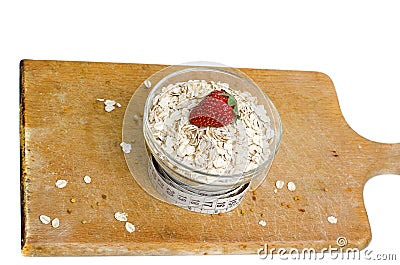 Bowl Of Healthy Oat Meal Stock Photo