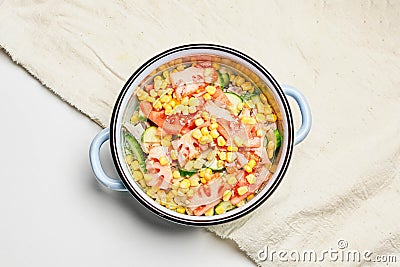 A bowl of healthy vegetable salad Stock Photo