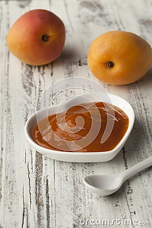 Homemade apricot jam Stock Photo