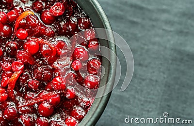 Bowl of homemade cranberry sauce Stock Photo