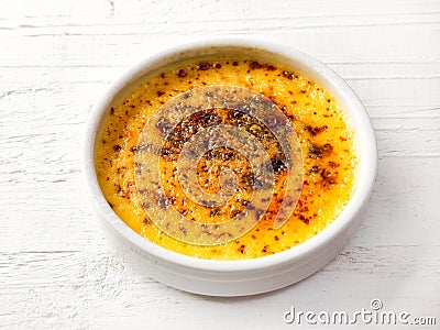 Bowl of homemade creme brule Stock Photo