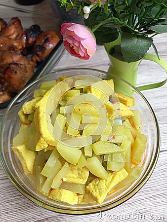 A bowl of Indonesian traditional culinary called sayur lodeh Stock Photo
