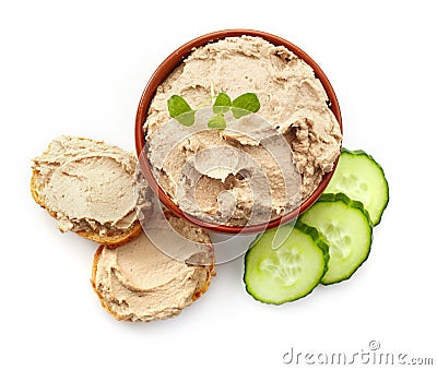 Bowl of liver pate Stock Photo