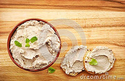 Bowl of liver pate Stock Photo