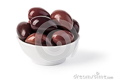 Bowl of marinated kalamata olives Stock Photo
