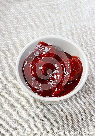 Bowl of marmalade Stock Photo