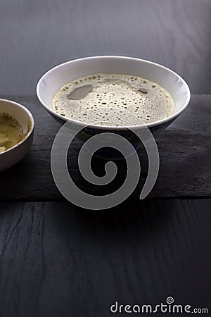 The bowl of matcha tea Stock Photo