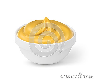 Bowl with mustard isolated Stock Photo