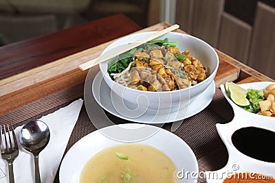 A bowl of noodle Chinese food Stock Photo