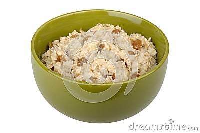 Bowl of oatmeal cereal Stock Photo