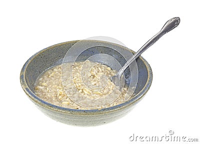 Bowl of oatmeal cereal Stock Photo