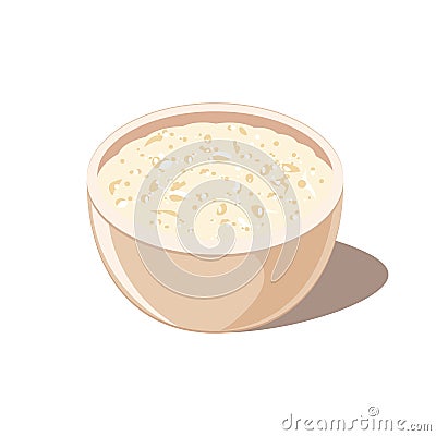 Bowl of Oatmeal Porridg Vector Illustration