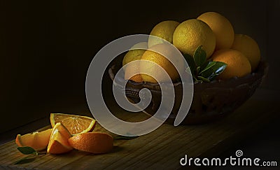 Bowl of Oranges Stock Photo