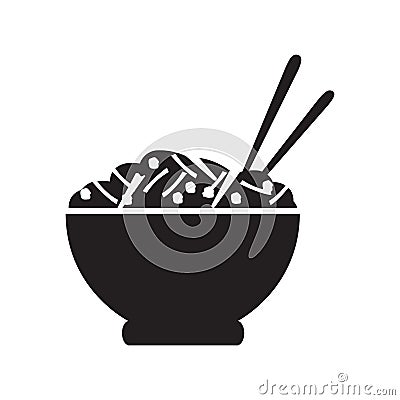 Bowl of pasta silhouette Vector Illustration