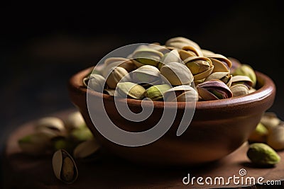 Bowl pistachio snack. Generate Ai Stock Photo