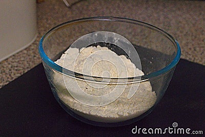 Bowl Of Plain White Flour Stock Photo