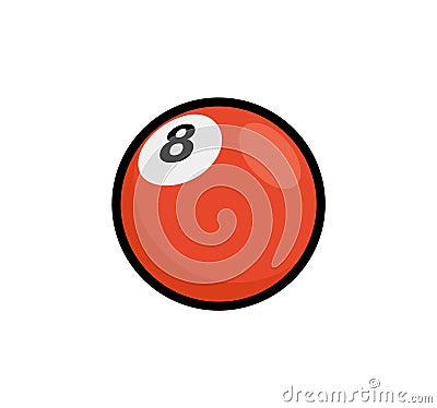 Bowl red ball vector icon. Bowling cartoon ball icon Vector Illustration