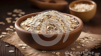 bowl of rolled oats Stock Photo
