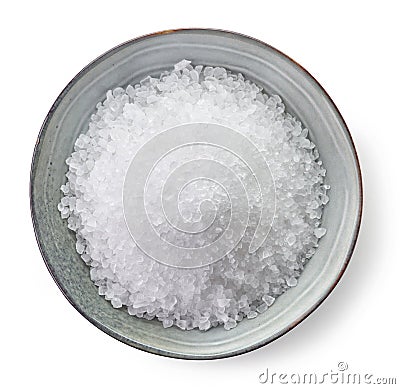 Bowl of sea salt Stock Photo