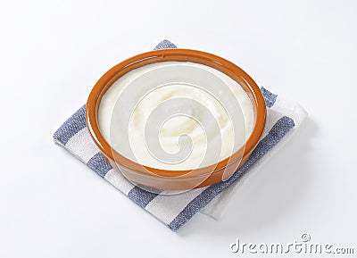 Bowl of semolina pudding Stock Photo