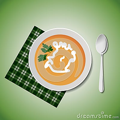 A bowl of soup Vector Illustration