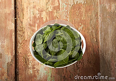 Bowl Of Spinach Stock Photo