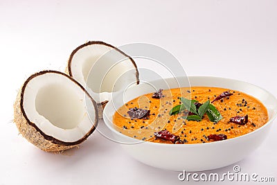 Bowl of Tomato and Coconut Chutney , Stock Photo