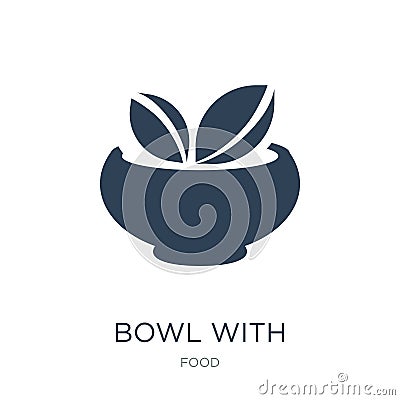 bowl with vegetables icon in trendy design style. bowl with vegetables icon isolated on white background. bowl with vegetables Vector Illustration