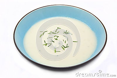 Bowl of Vichyssoise Soup--Isolated Stock Photo
