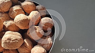 bowl of walnuts. walnut fruits. Walnuts rich in omega 3 Stock Photo