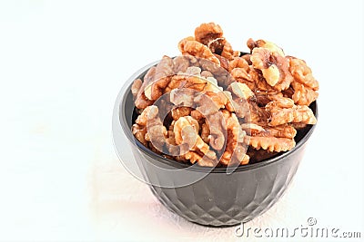 A bowl of walnuts Stock Photo