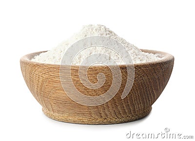 Bowl of wheat flour Stock Photo