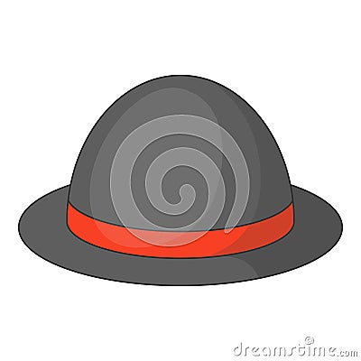 Bowler hat icon, cartoon style Vector Illustration