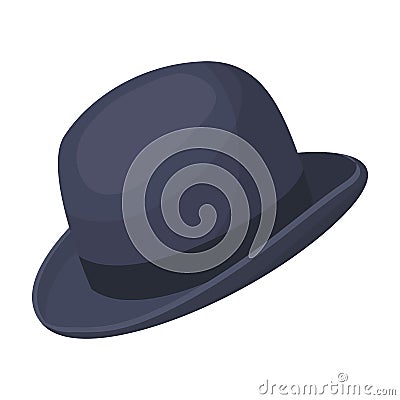 Bowler hat icon in cartoon style isolated on white background. Vector Illustration