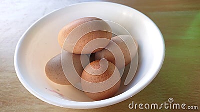 A Bowlful of Nourishment: Close-Up of Fresh Eggs Stock Photo