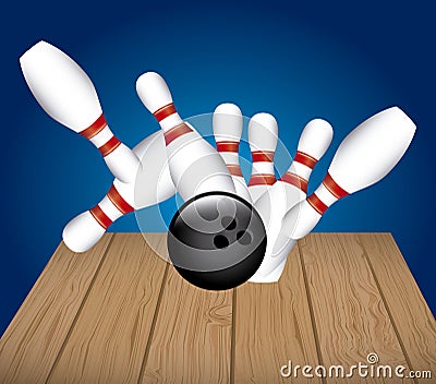 Bowling alley Vector Illustration