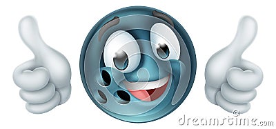 Bowling Ball Emoticon Face Emoji Cartoon Icon Vector Illustration