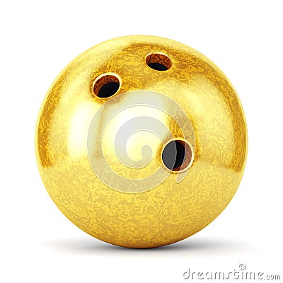 Gold bowling ball Cartoon Illustration