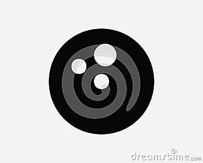 Bowling Ball Icon. Competition Game Sport Sports Fun Play Leisure Recreation. Black White Sign Symbol EPS Vector Vector Illustration