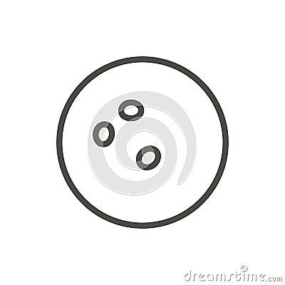 Bowling ball icon vector. Line fun game symbol. Vector Illustration