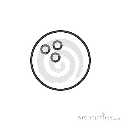 Bowling ball line icon, outline vector sign, linear style pictogram isolated on white Vector Illustration