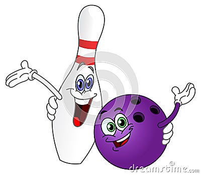 Bowling ball and pin Vector Illustration